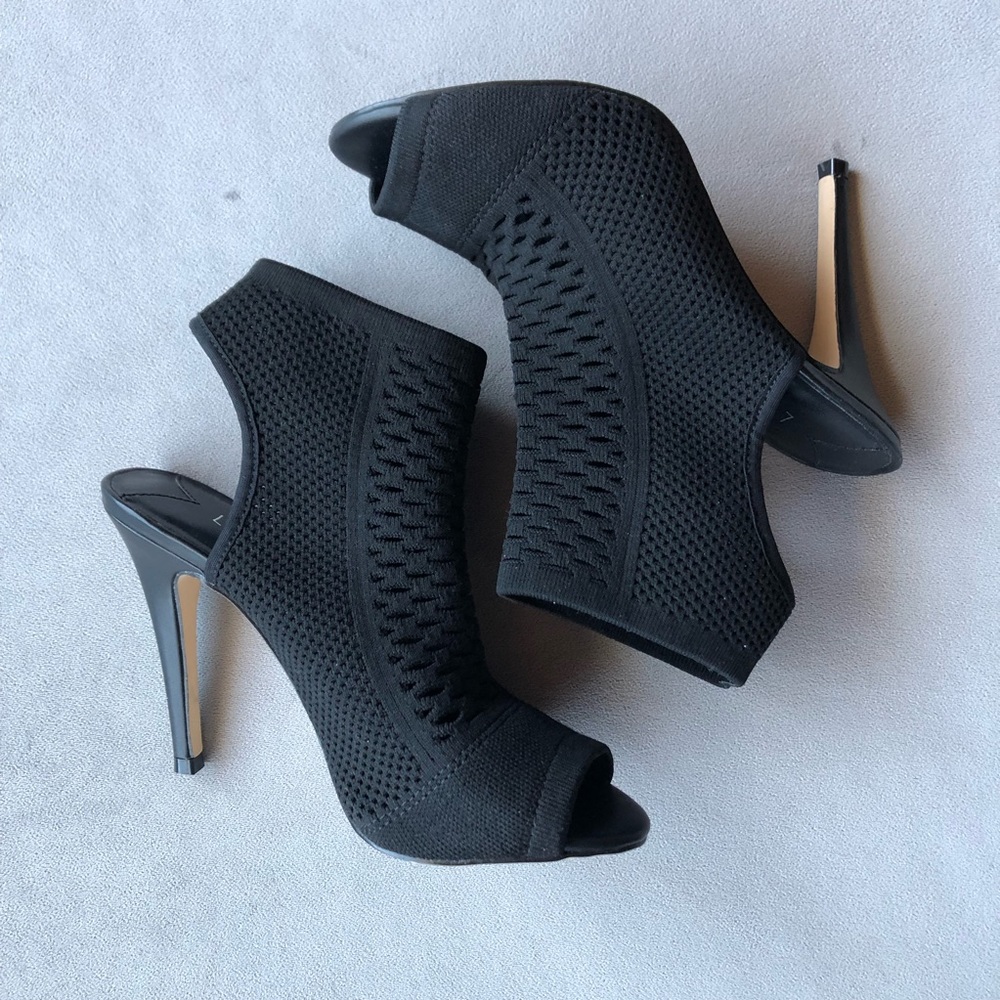 Leith ~ Open Toe Open Heel Fabric Heels ~ Women’s Size 7
